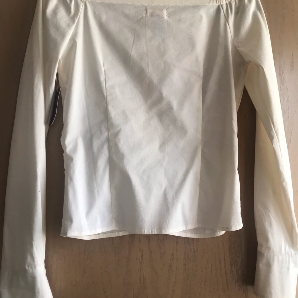 White off the shoulder button up shirt - Picture 6 of 7